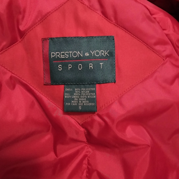 Preston & York Women's Long Hooded Zip Parka Coat Jacket Small Red - Picture 7 of 12